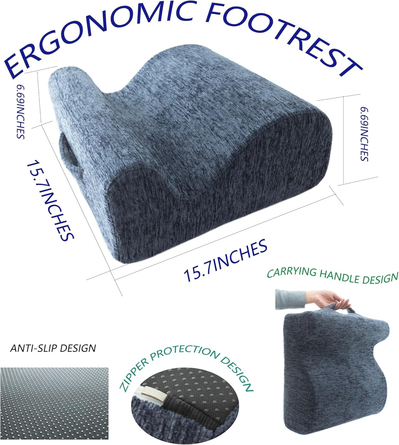 Ergonomic Footstooltwo-Way Tilt Design with Heel & Arch Supportwide Non-Slip Foa