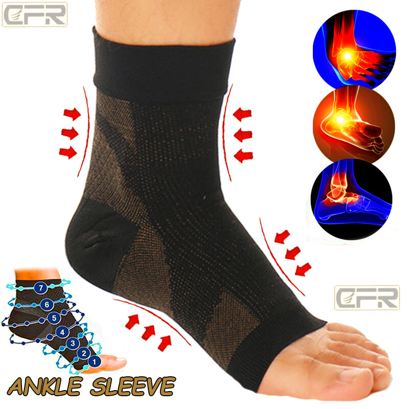 Copper Compression Foot Sleeve Ankle Brace Support Plantar Relief Pain Socks