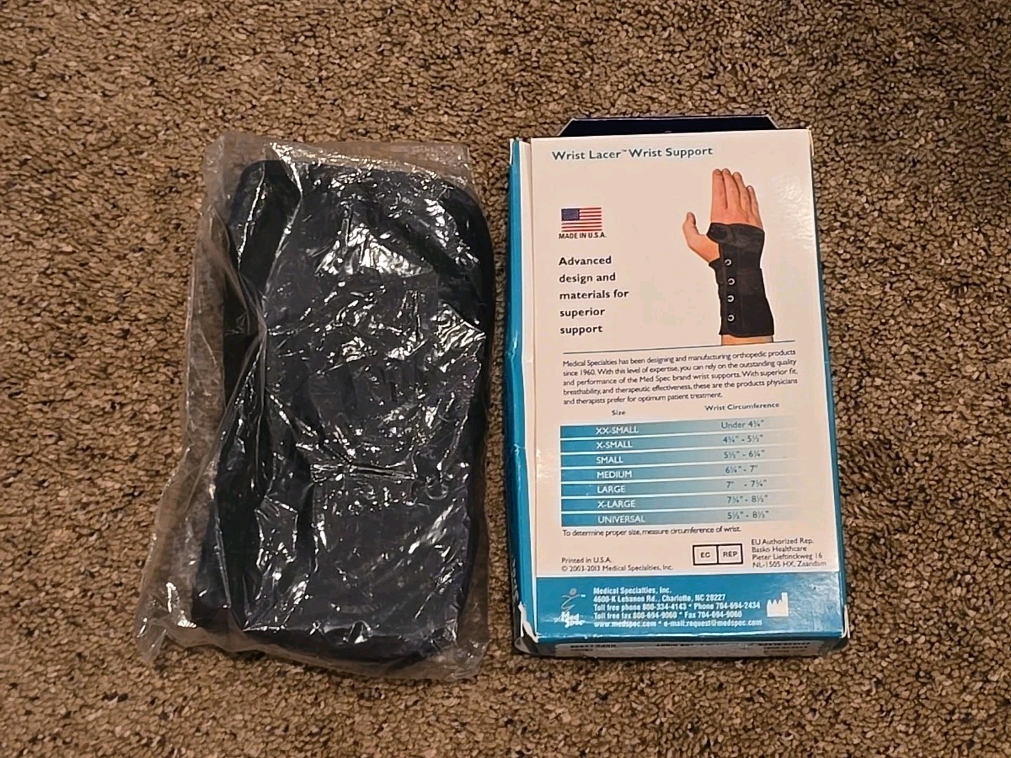 Med Spec Wrist Lacer Wrist Support 8in. Large Right Hand Wrist 223935