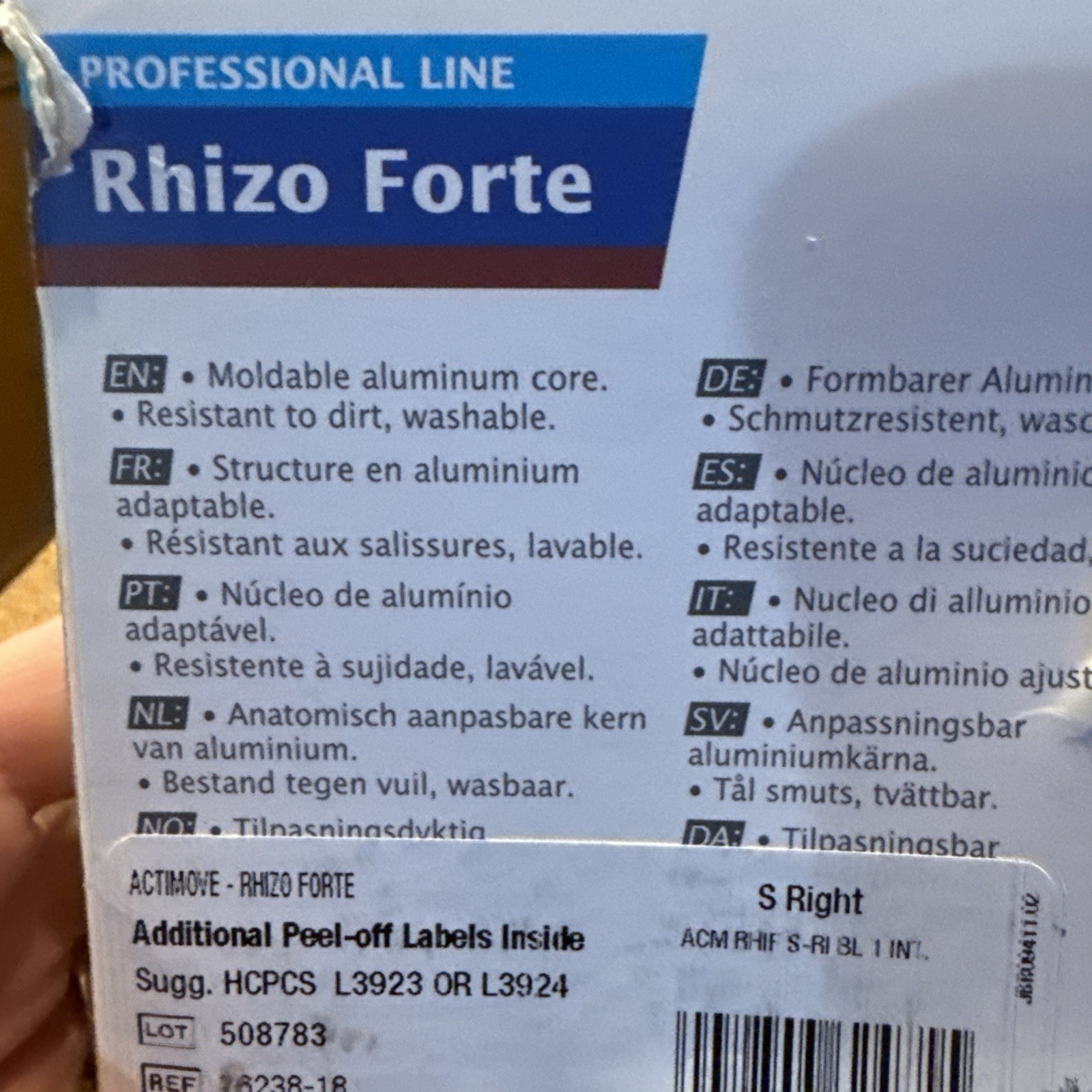 Actimove Rhizo Forte Thumb Orthosis Black Small Right Thumb Orthopedic