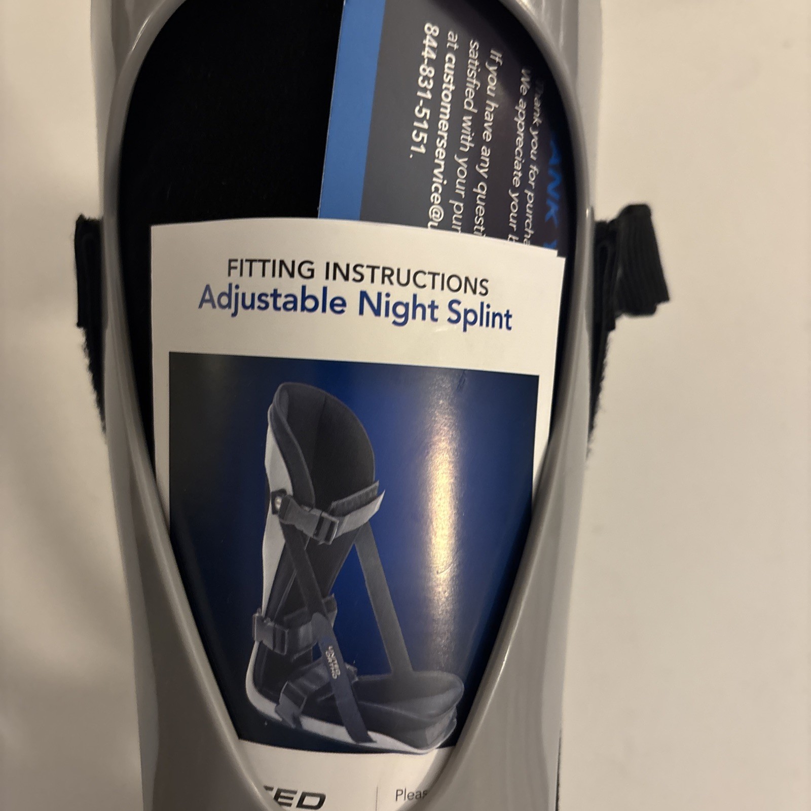 United Ortho Plantar Fasciitis Night Splint Size Medium Gray New