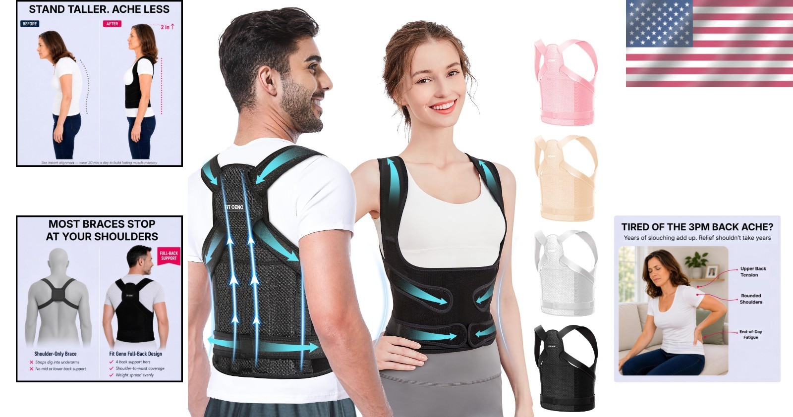 Flexible Back Support for Healthy Posture