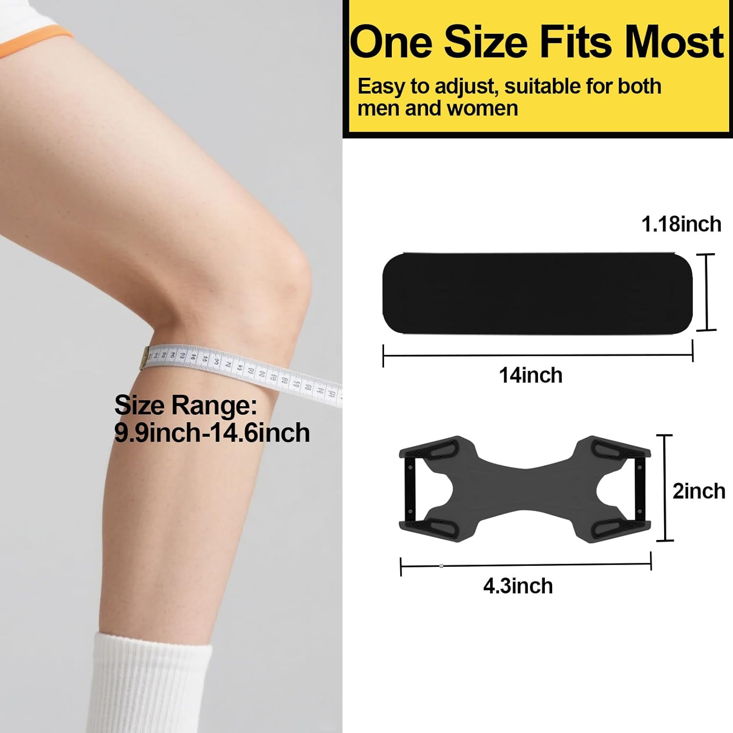 2 Pack Patellar Tendon Support Strap,Adjustable Silicone Patella Knee Strap for