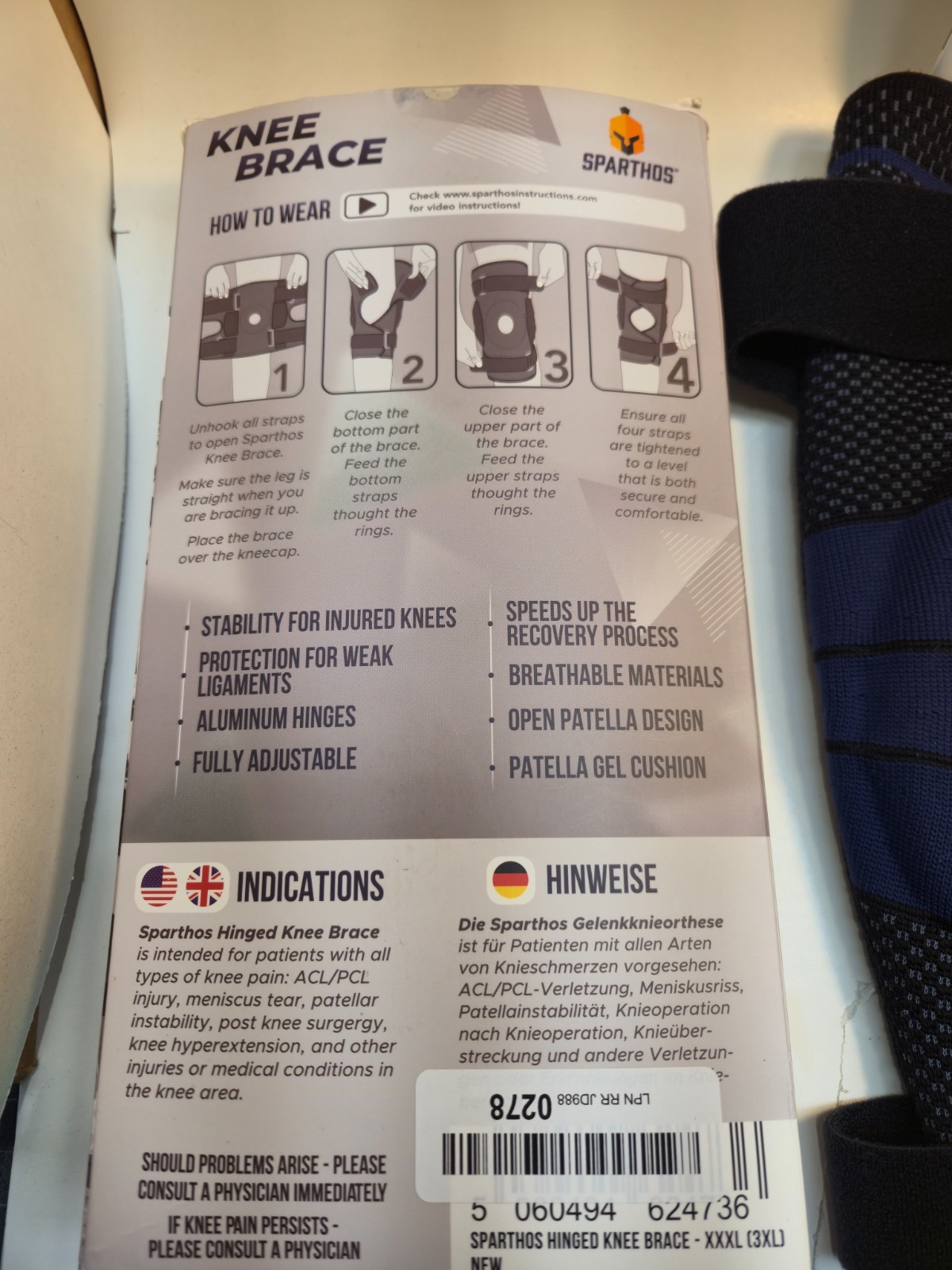 Sparthos Knee Brace and Bauerfeind GenuTrain S Knee Brace Bundle of 2