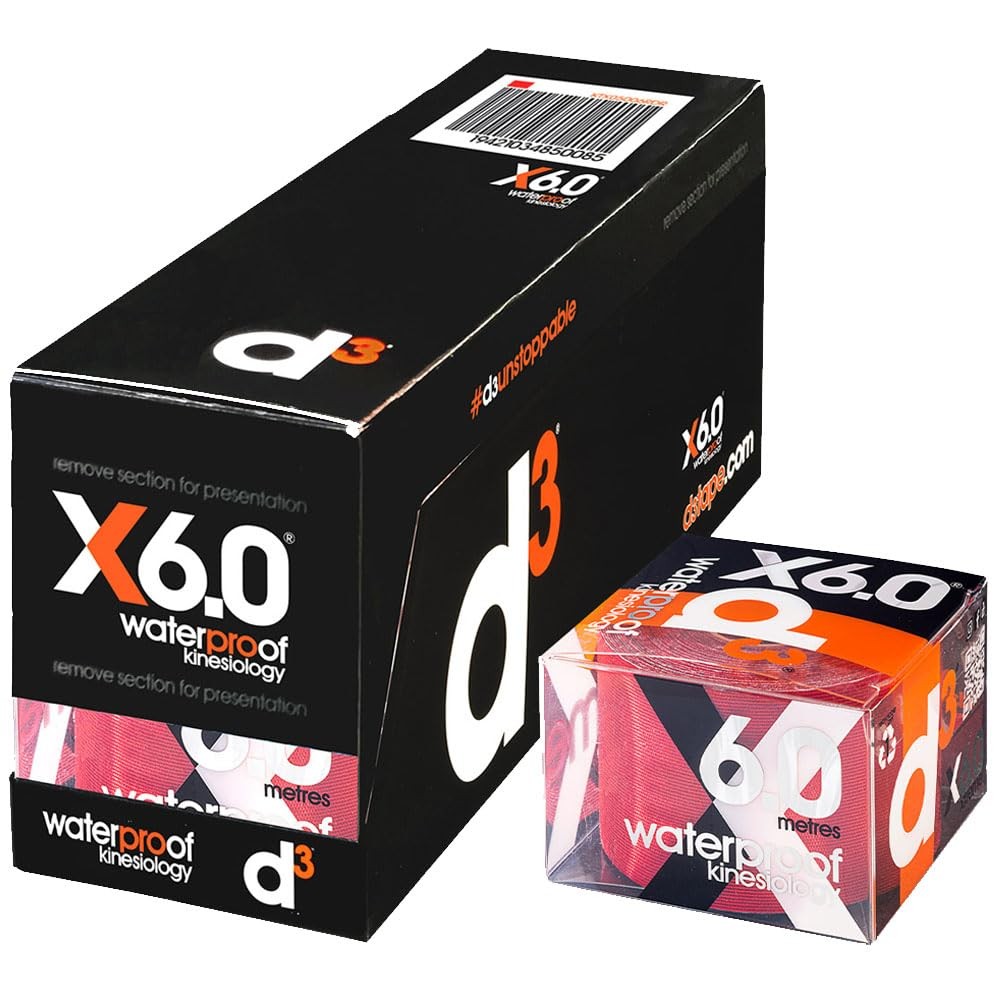 D3 X6.0 Xtreme Waterproof – 2In X 20Ft Red 6 Rolls Swimming