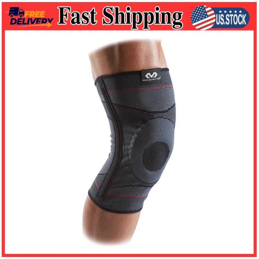 McDavid Knee Compression Knit Sleeve with Gel Buttress and Stays Size S/M