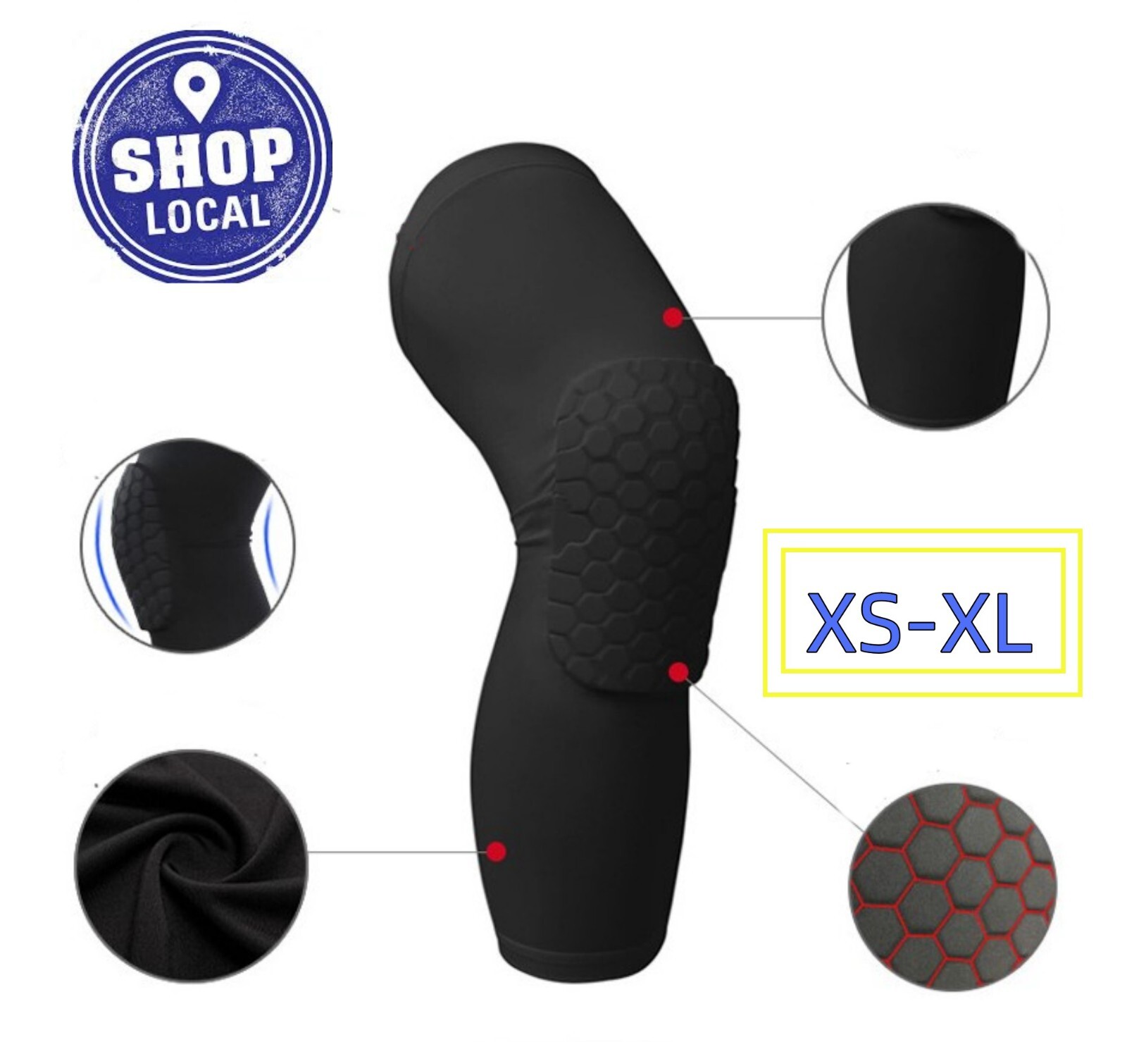 1X Knee Brace Protective Sleeve Pads Professional Sports Knee Support Crashproof