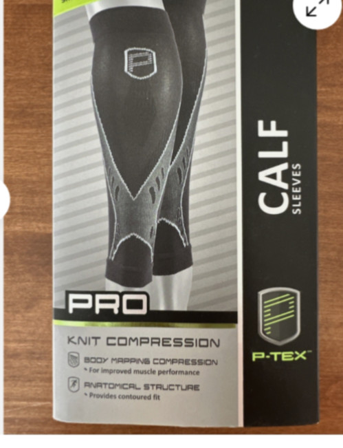 P-TEX PRO KNIT COMPRESSION CALF SLEEVES P-TEXC500 SIZE XL PAIR BLACK