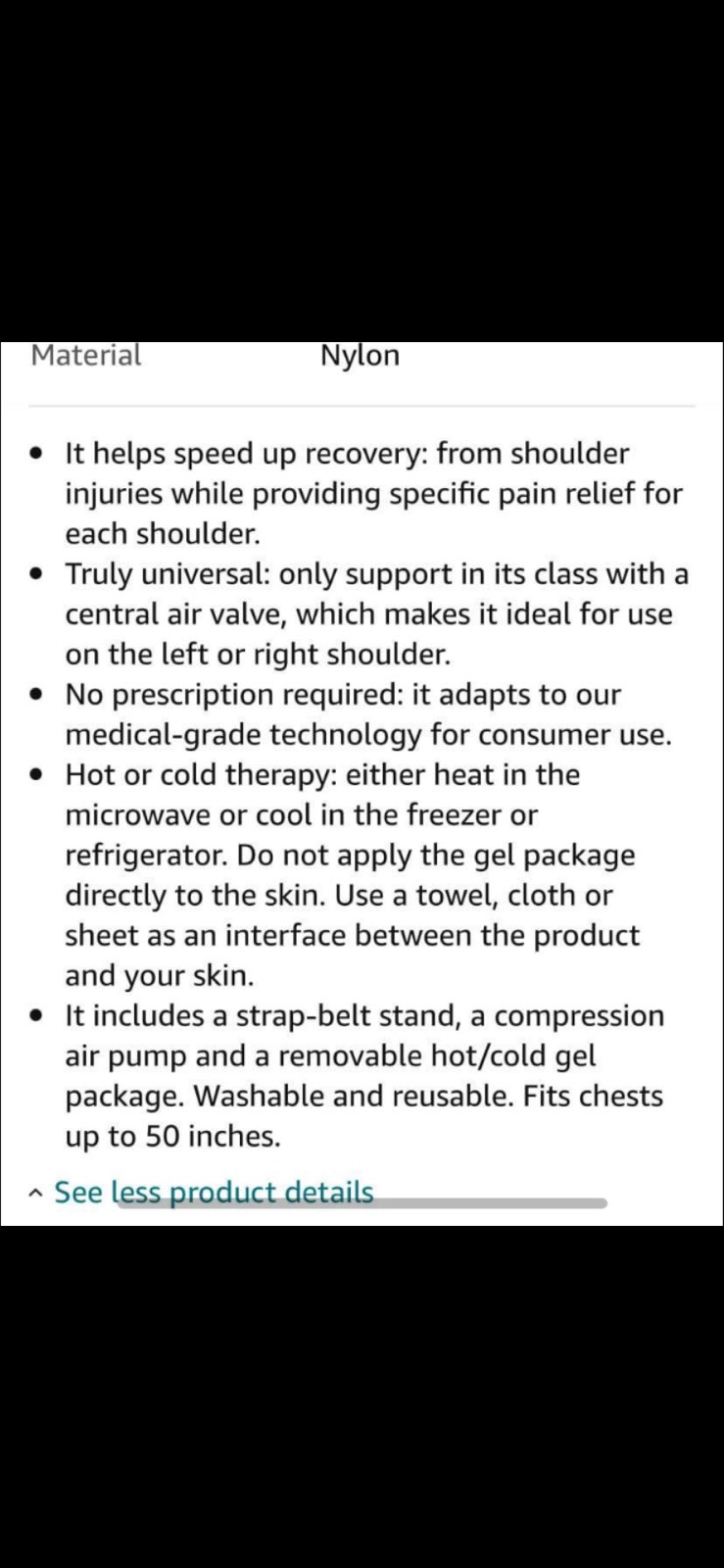 Advanced Left Or Right Shoulder Support W/ Hot & Cold Compression