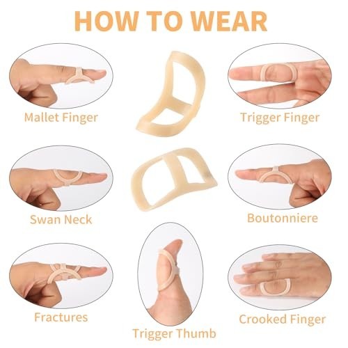 Oval Finger Splints, 5PCS Oval Trigger Finger Splint for Size 6,7,8,9,10