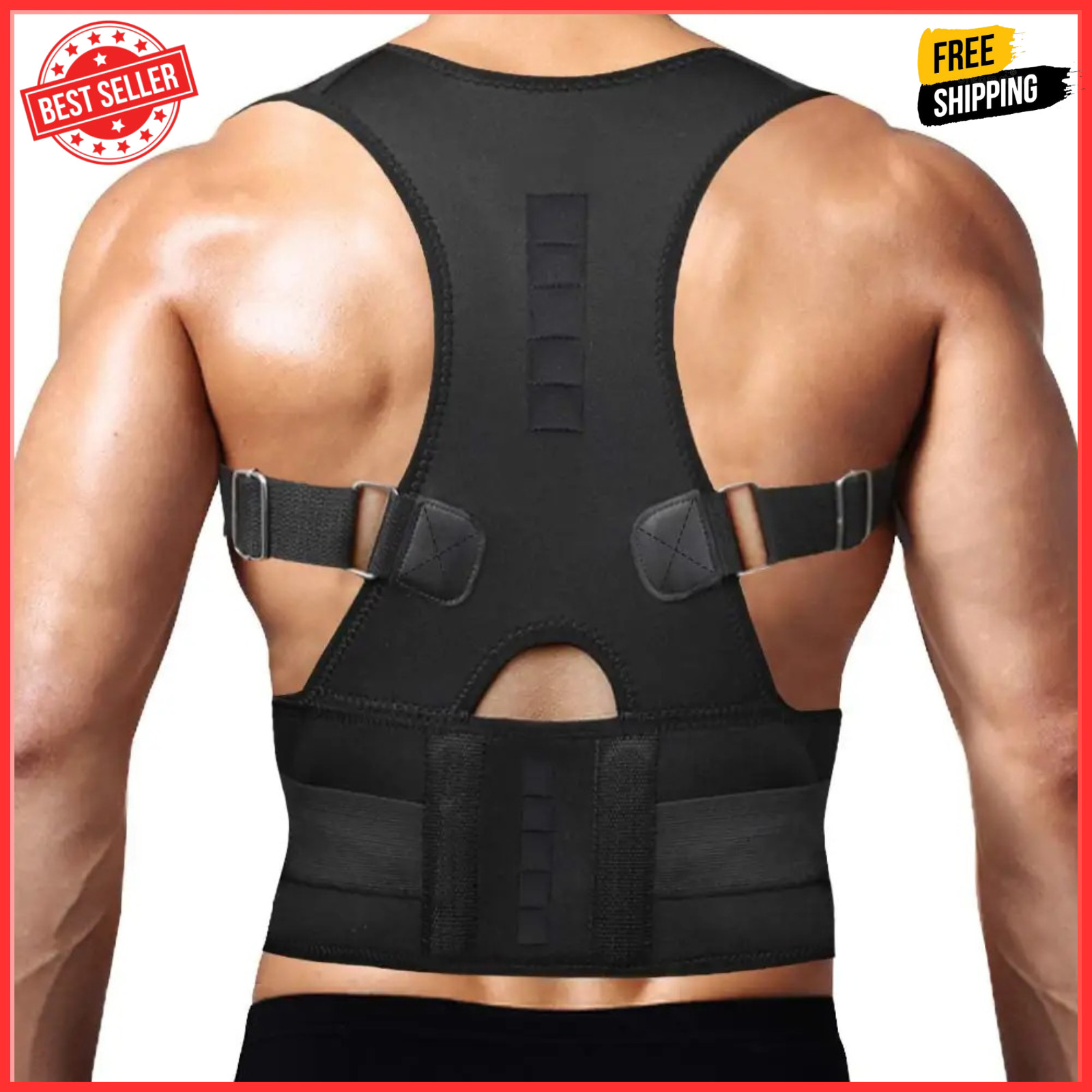 Posture Corrector Support Magnetic Back Shoulder Brace Belt Band For Men Women