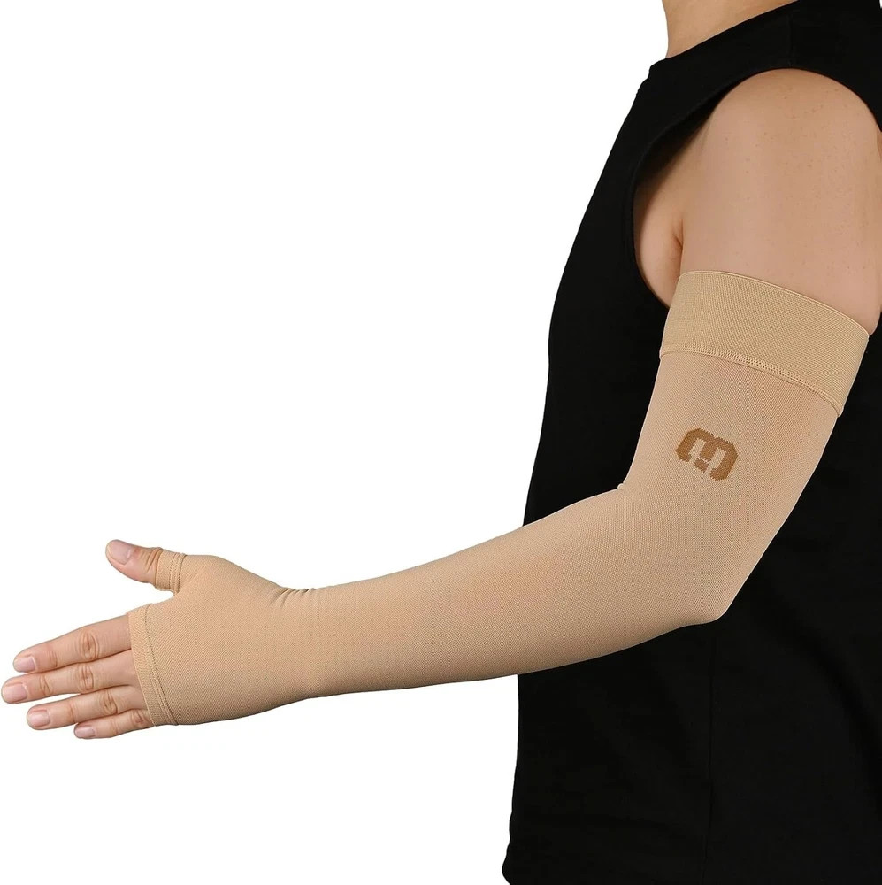 Lymphedema Compression Arm Sleeve with Gauntlet for Women Men, Opaque, 15-20 …