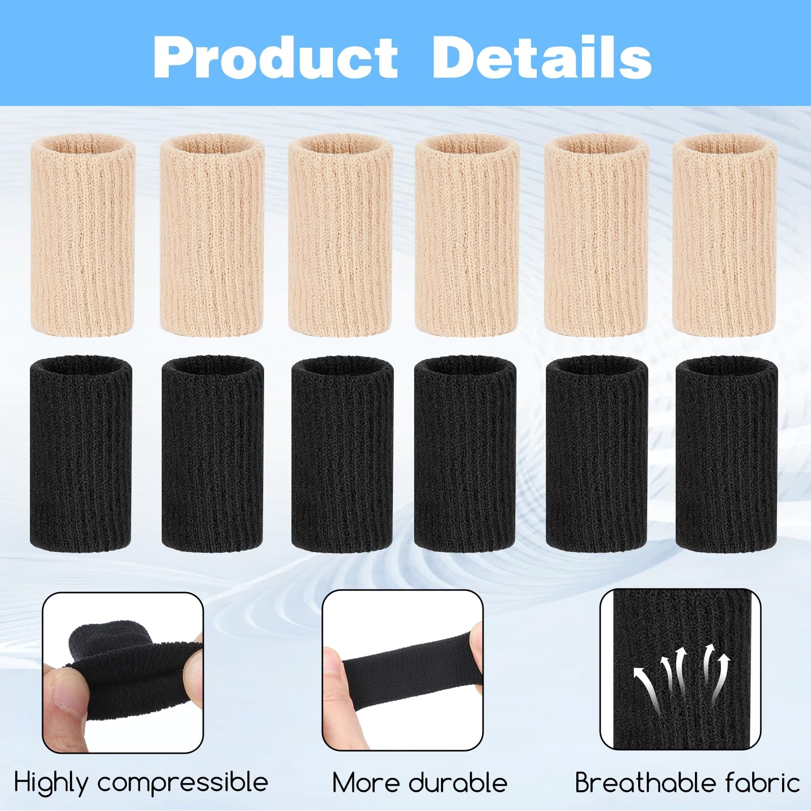 Aeaocvo 20 PCS Compression Finger Sleeves, Elastic Sleeves for…