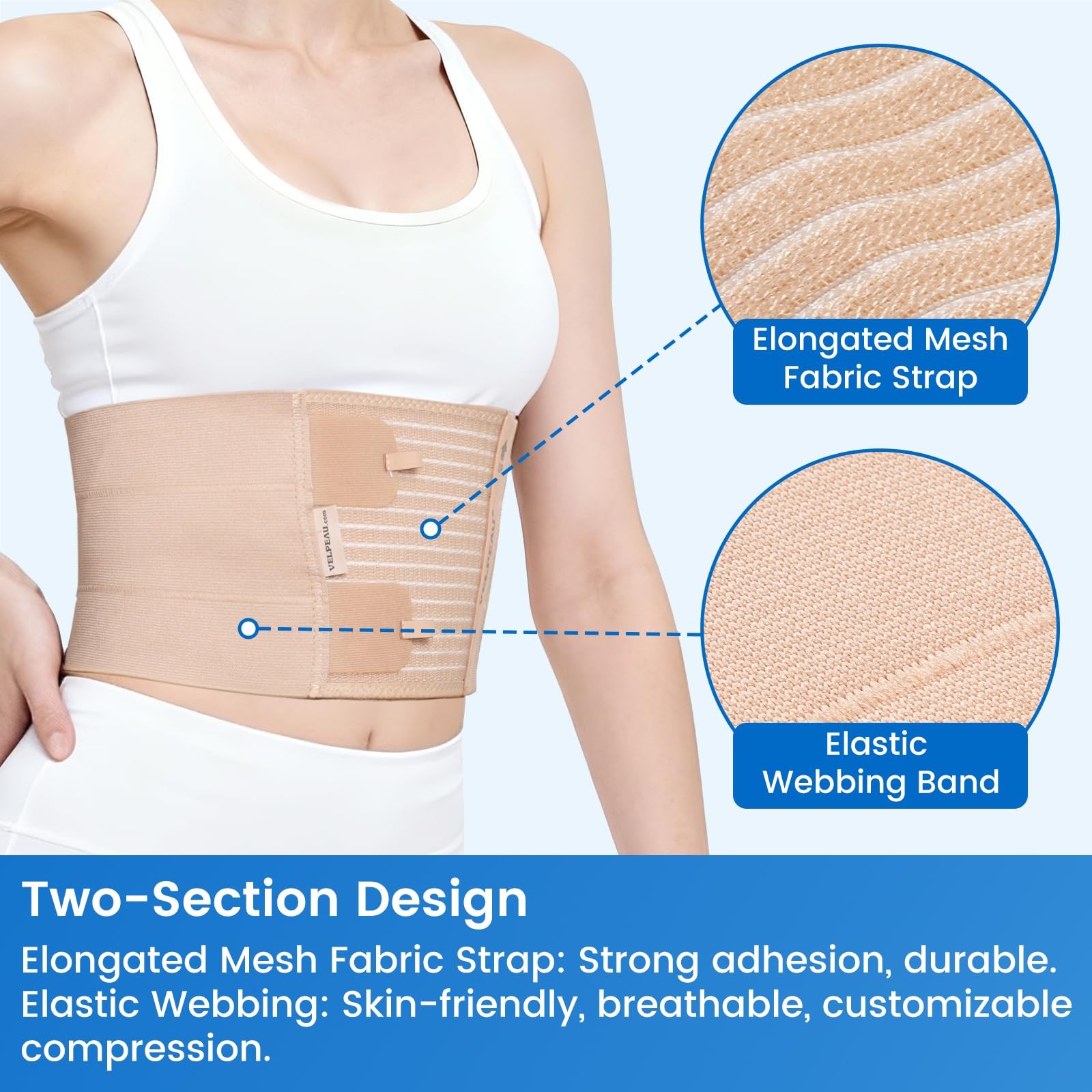 Broken Rib Brace Compression Chest Binder Cracked Bruised 6.7″ Width Reg