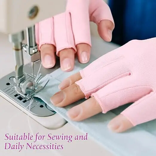 2 Pair Unisex Arthritis Compression Gloves Relieve Muscle Pain Fingerless Gloves