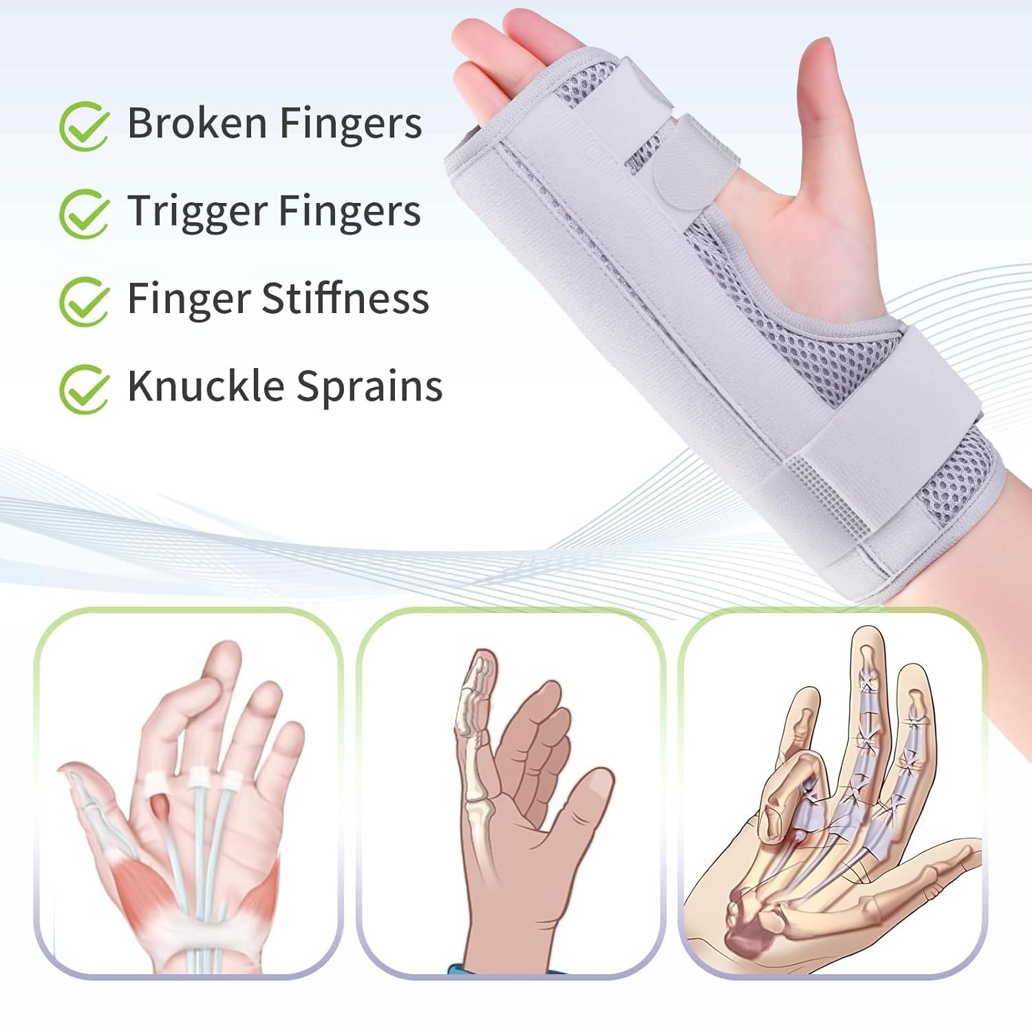 Finger Splint,Adjustable Hand Brace for Finger Support,Injury,Fracture