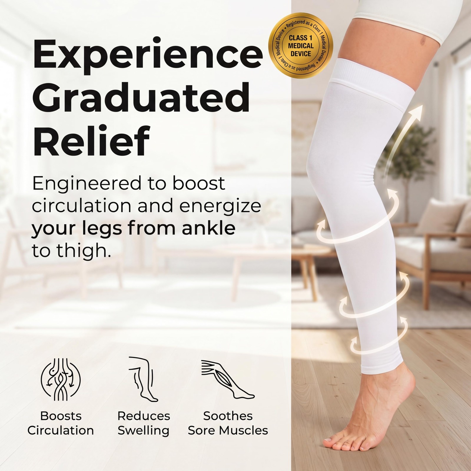 Plus Size 3XL Extra Wide Ankle and Silicone Band, 15-20 mmHg Medical Compress…