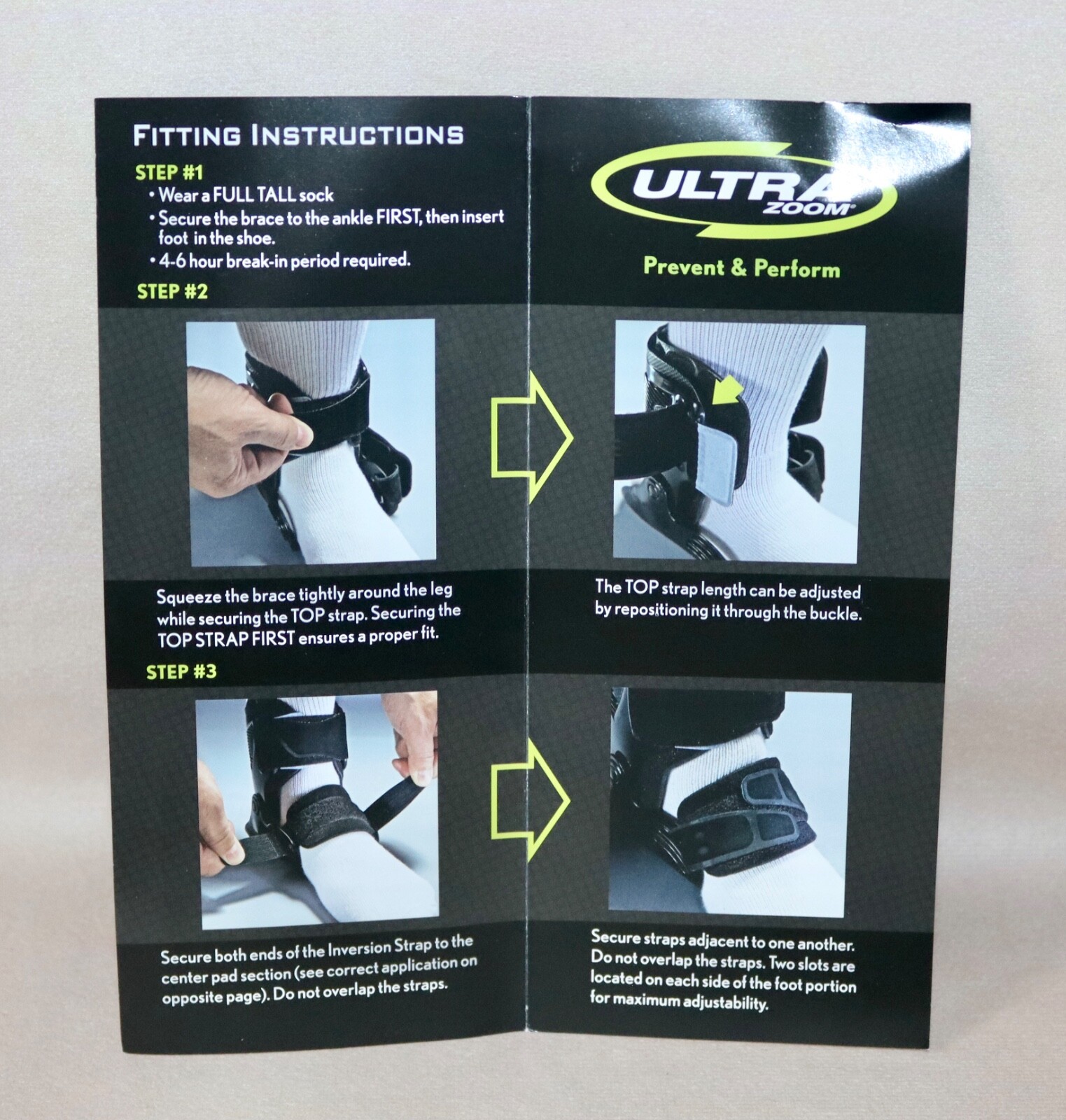 Breg Ultra Zoom Ankle Brace ~ Adult S/M (Men 6-10 Women 7-11) ~ Black #10222 NEW