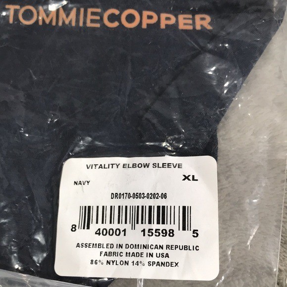 Tommie Copper Set of 4 Vitality Elbow Sleeves Navy Blue Unisex XL New