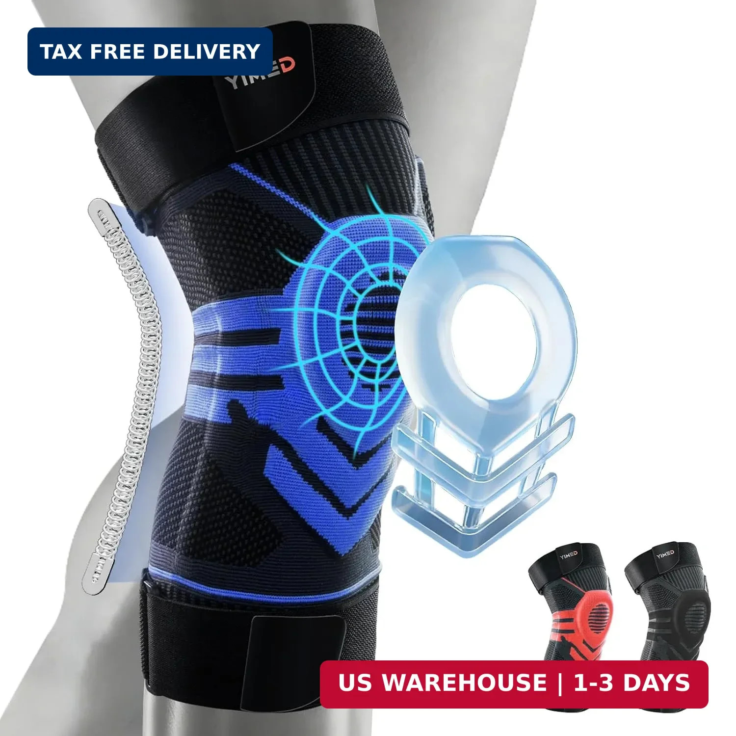 Knee Brace for Knee Pain with Side Stabilizers & Patella Gel Pad, XL | Professio