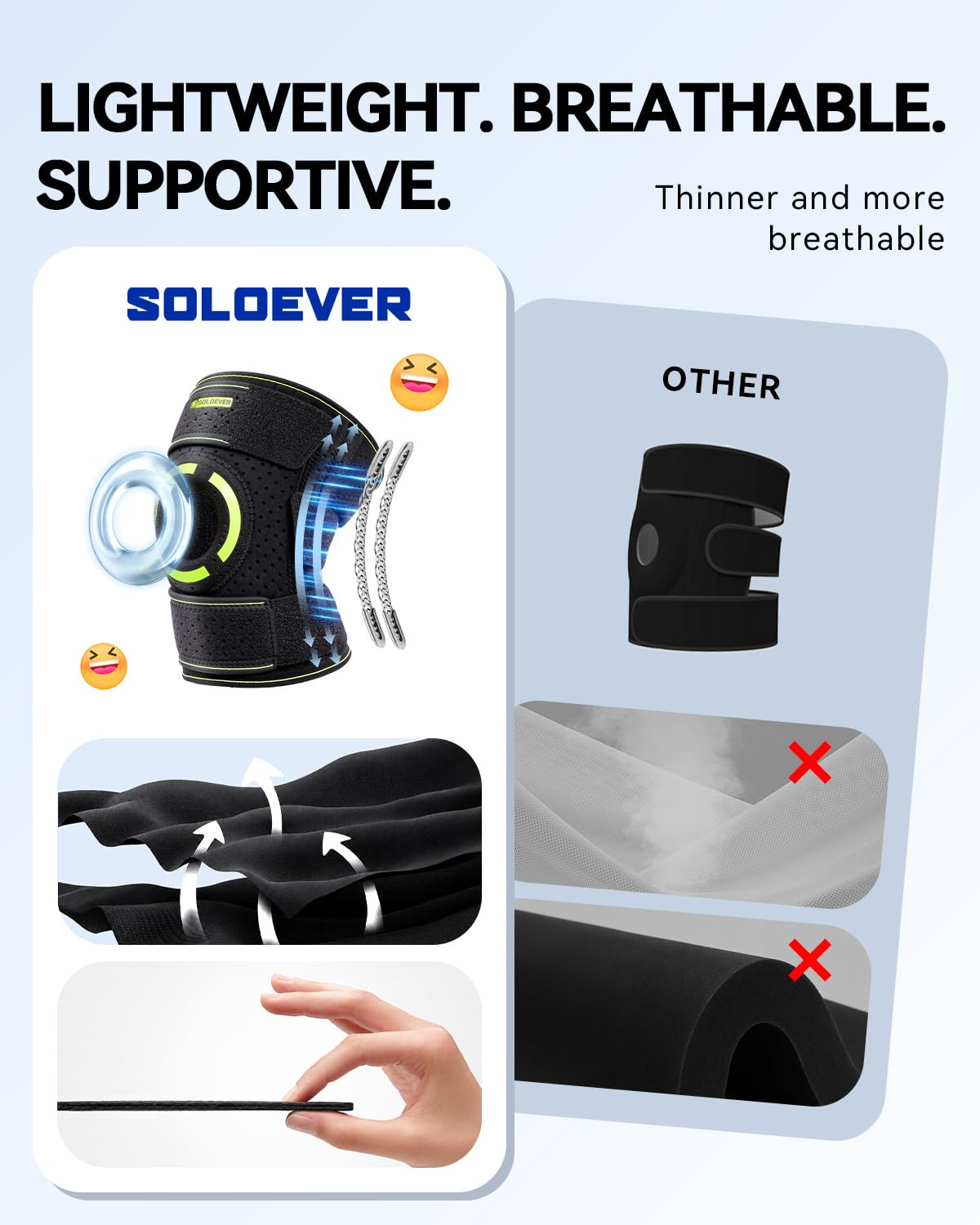 Knee Brace for Women plus Size,Meniscus Knee Brace with Side Stabilizers | 3 Ant