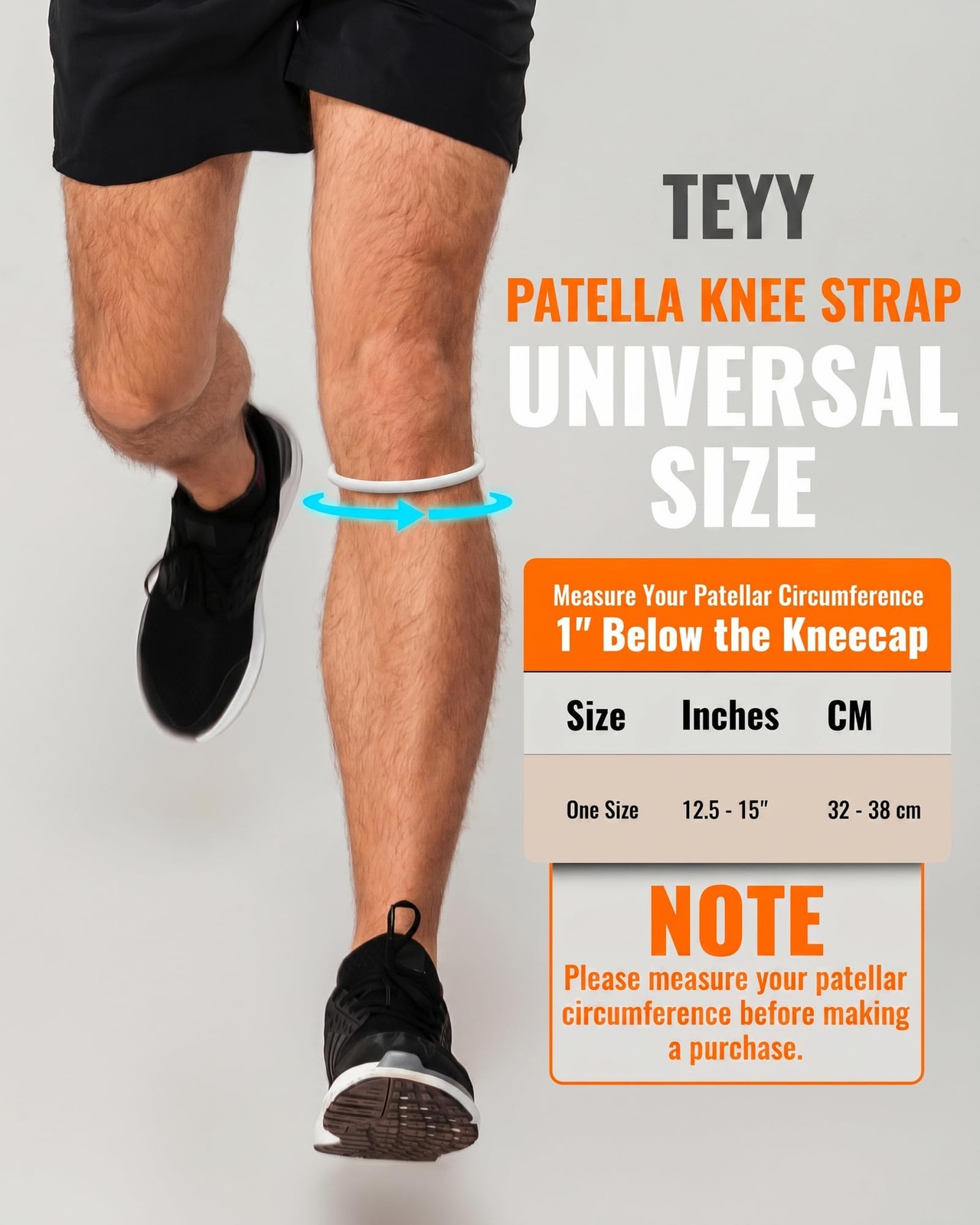 teyy 2PCS Patellar Tendon Support Strap for Knee Pain Relief (White) | Silico…
