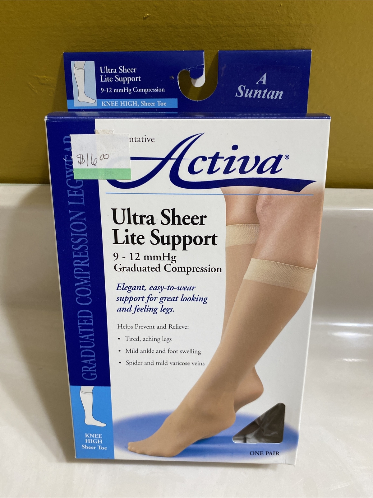 Activa UltraSheer Knee High CT 9-12mmHg Suntan Size A
