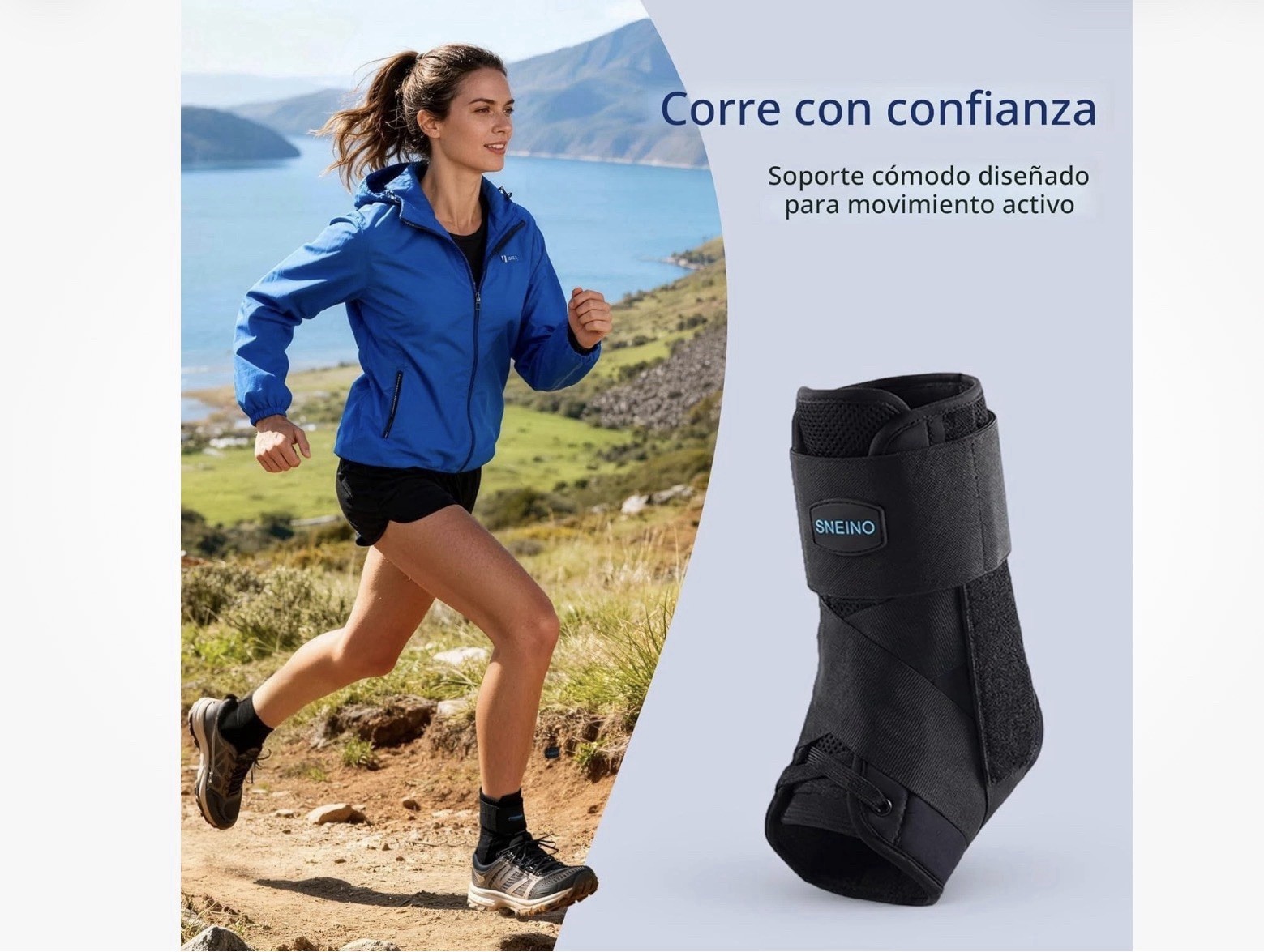 SNEINO Size Medium Lace Up Adjustable Ankle Support Brace for Sprained Ankle New