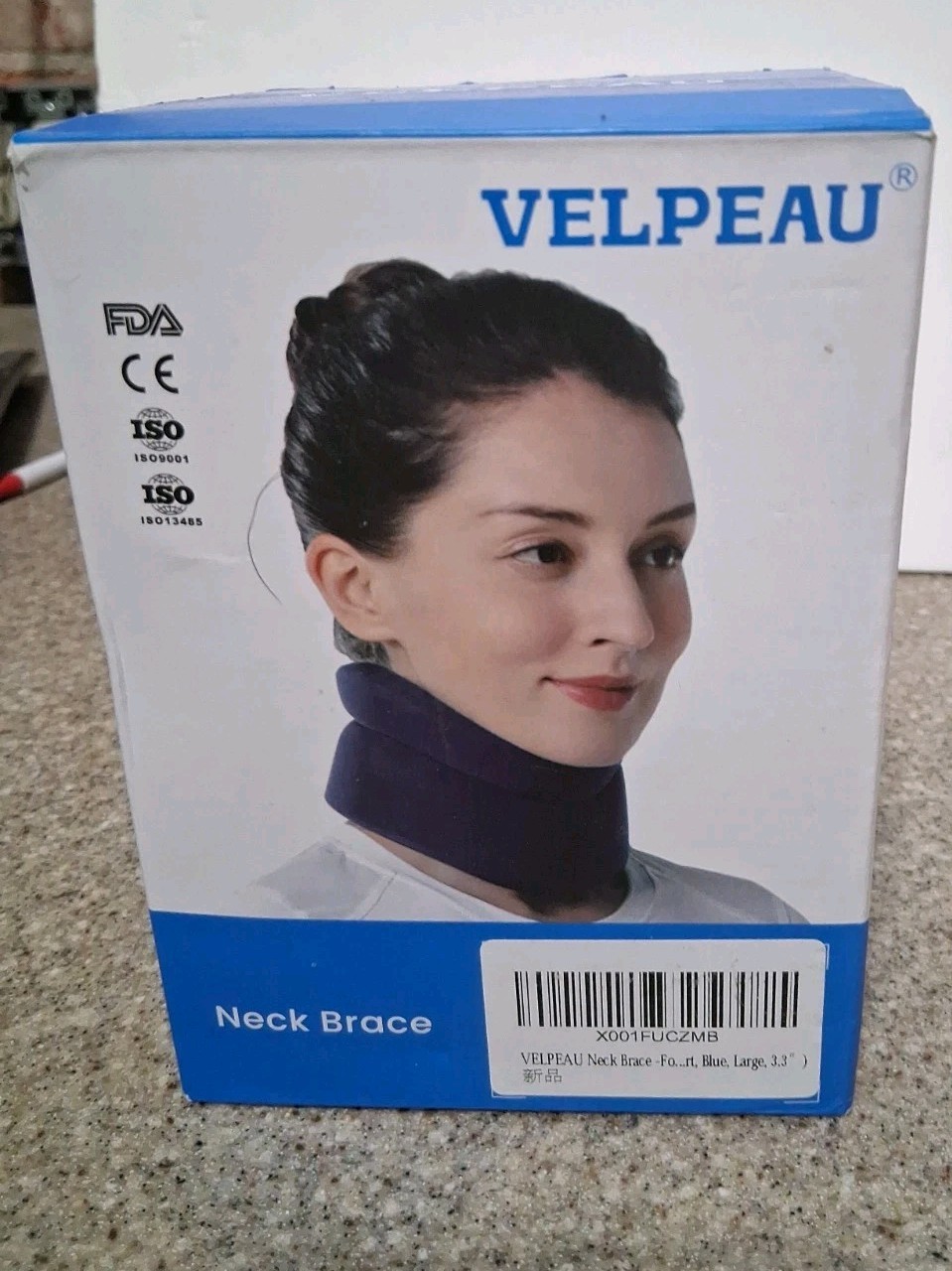 VELPEAU Neck Brace VP0201 Large Circumference 14″-16 1/2″, Height 3.3″