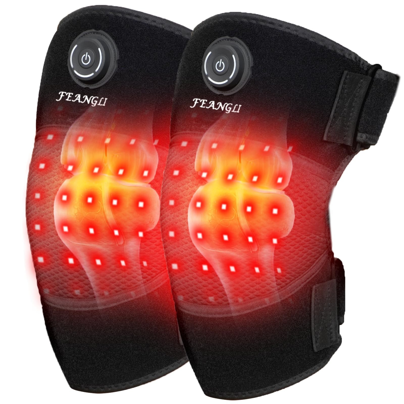 Red Light Therapy Knee Brace & Heating Pad, Cordless Infrared Wrap for Pain Reli