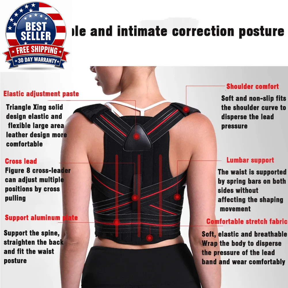 1PC Large Size Posture Corrector for Men and Women – Adjustable Muscle Memory Su
