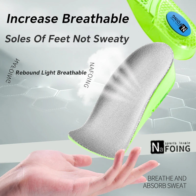 Memory Foam Height Increase Insoles for Men Women Shoes Flat Feet Arch Support O