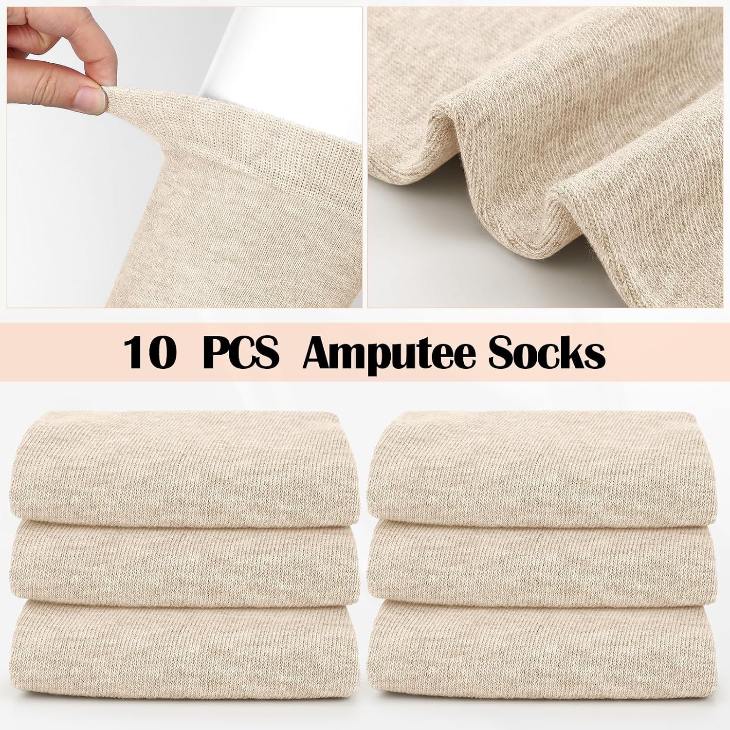Nude Color Prosthetic Limb Socks – 10 Comfortable Amputee Tube Socks