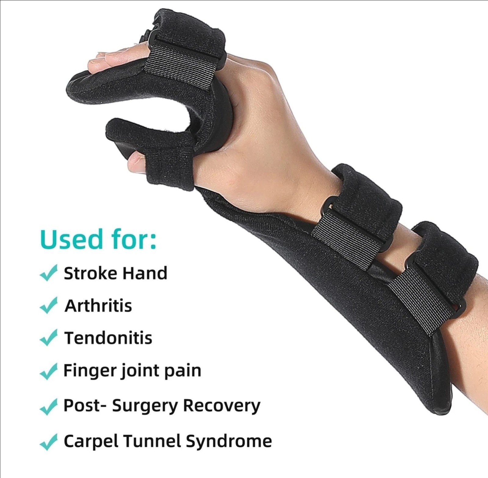 Stroke Resting Hand Splint-Night Immobilizer Wrist Finger Brace for Flexion-Righ
