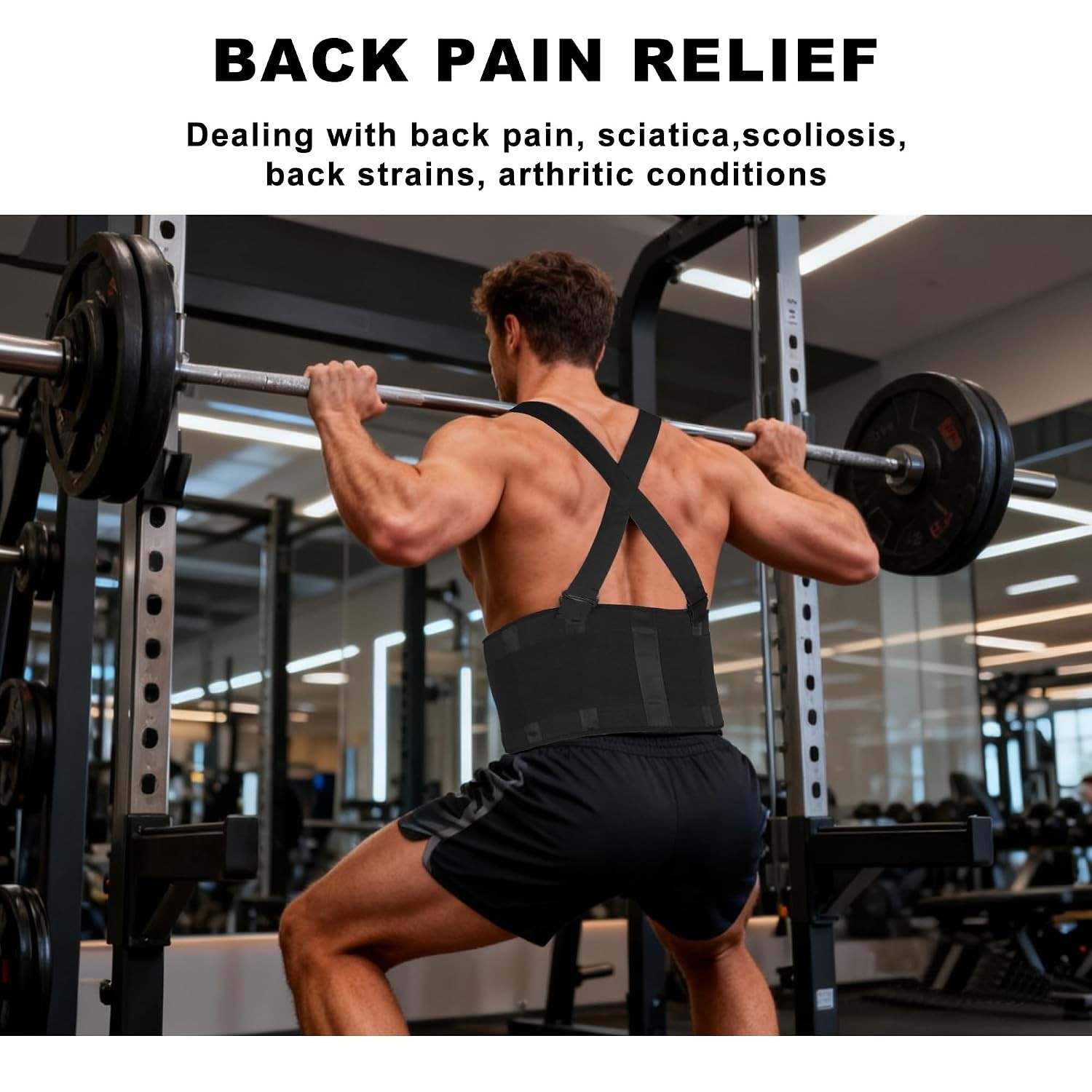 2-in-1 Work Back Brace for Men & Women, Adjustable Lumbar Support Belt with D…