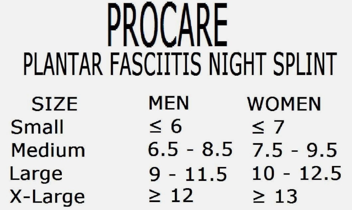 Procare 79-97753 Splint Ankle Night Plantar Fasciitis Small Shoe Size: F 7 ; M 6