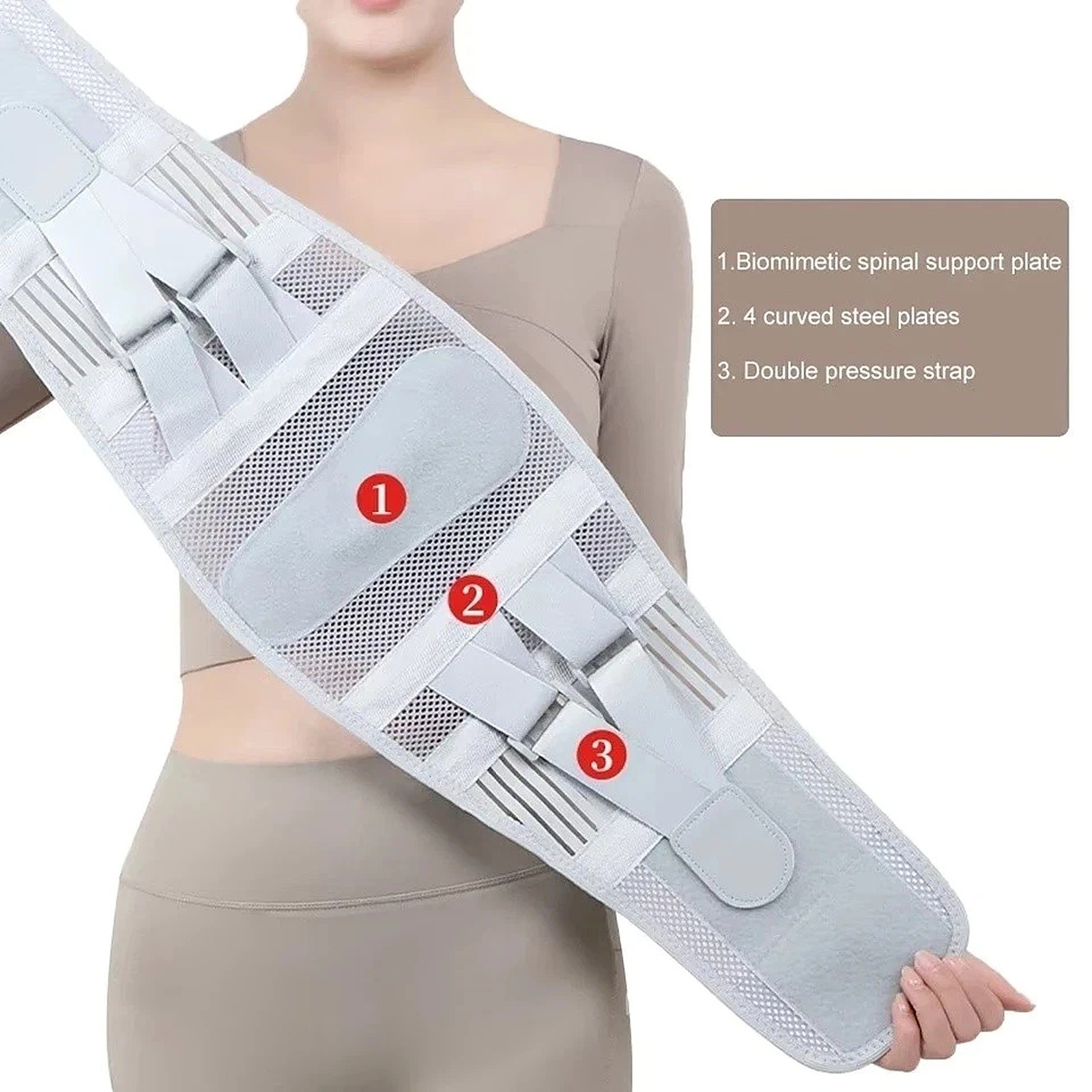 Adjustable Back Brace Lumbar Support Belt Steel Plates for Men Women Pain Relief