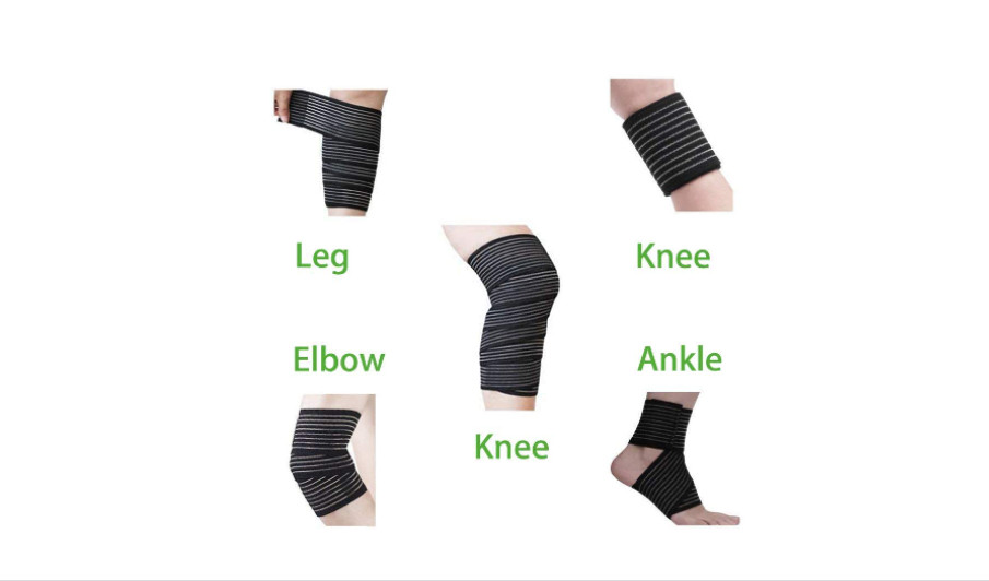 Extra Long Elastic Knee Wrap Compression Bandage Brace Support for Legs, Plantar