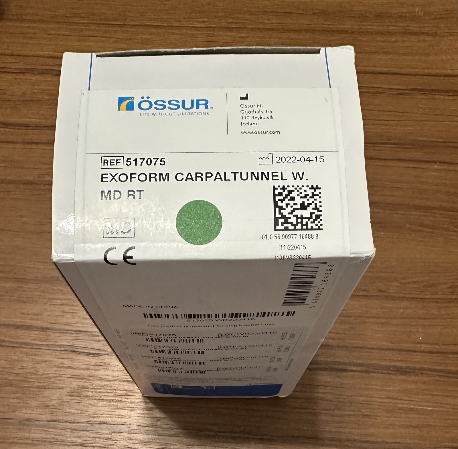 Ossur Exoform Wrist Brace Carpal Tunnel Right Hand Size Medium Black New In Box