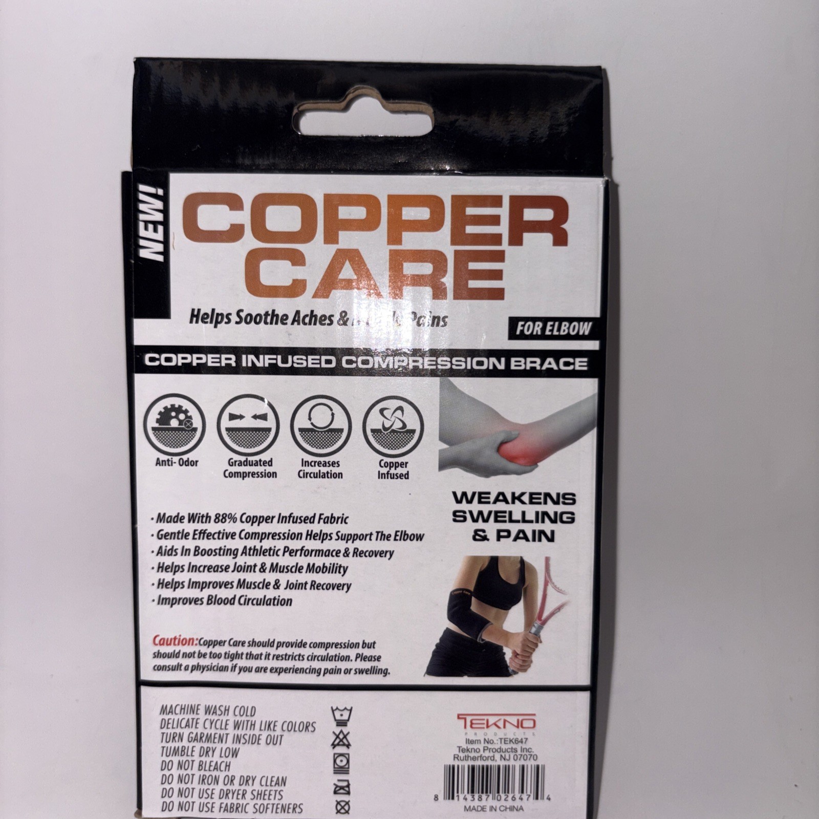 Elbow Compression Sleeve Copper Infused Support For Joint Pain