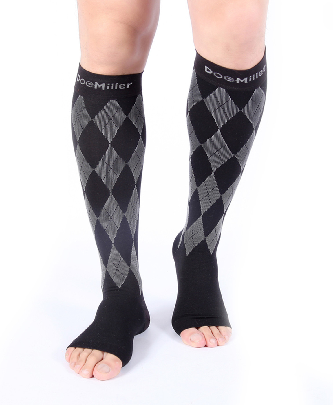 DOC MILLER OPEN TOE COMPRESSION STOCKINGS 20-30MMHG RELIEVE VARICOSE PAIN Socks
