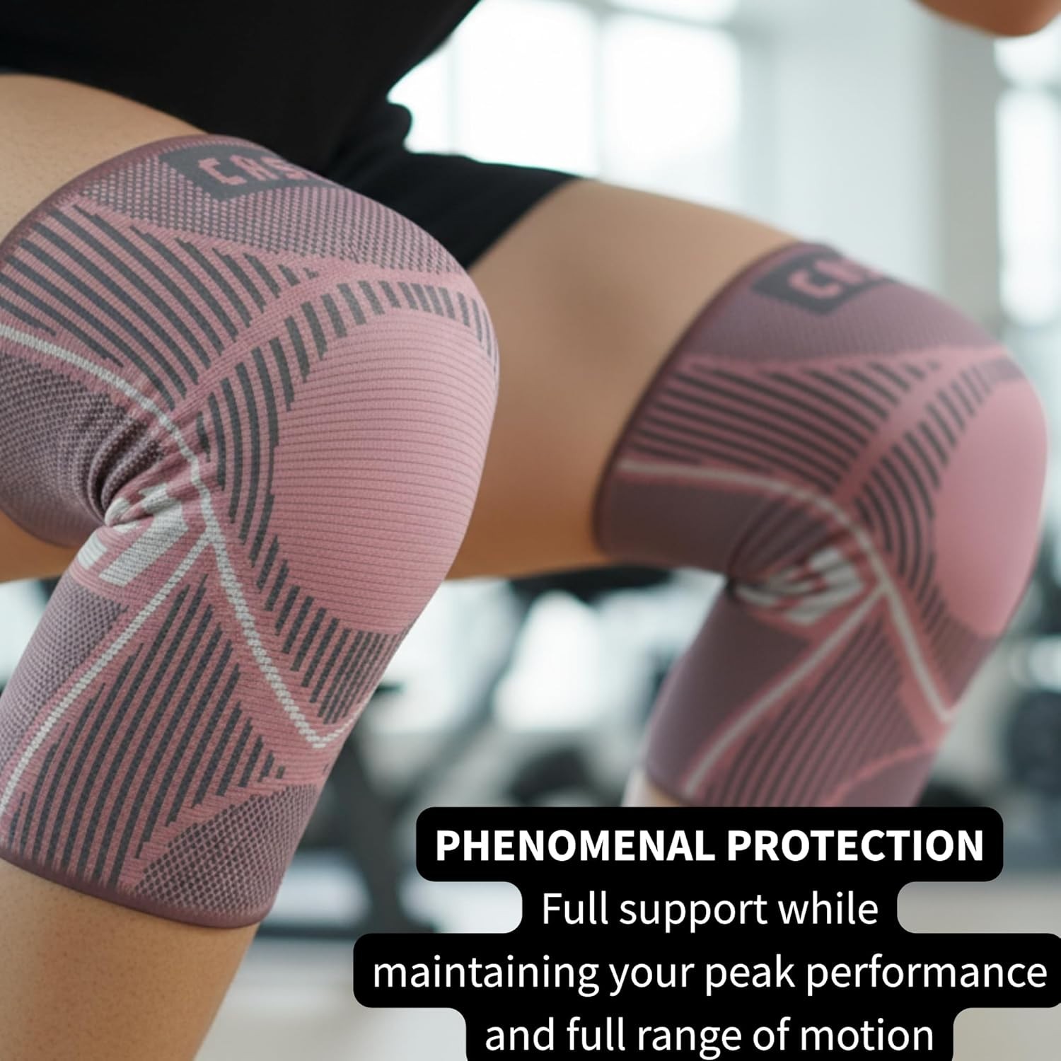 Caspe 2pcs Knee Sleeves Compression Brace Support Sport Joint Injury Pain Relief