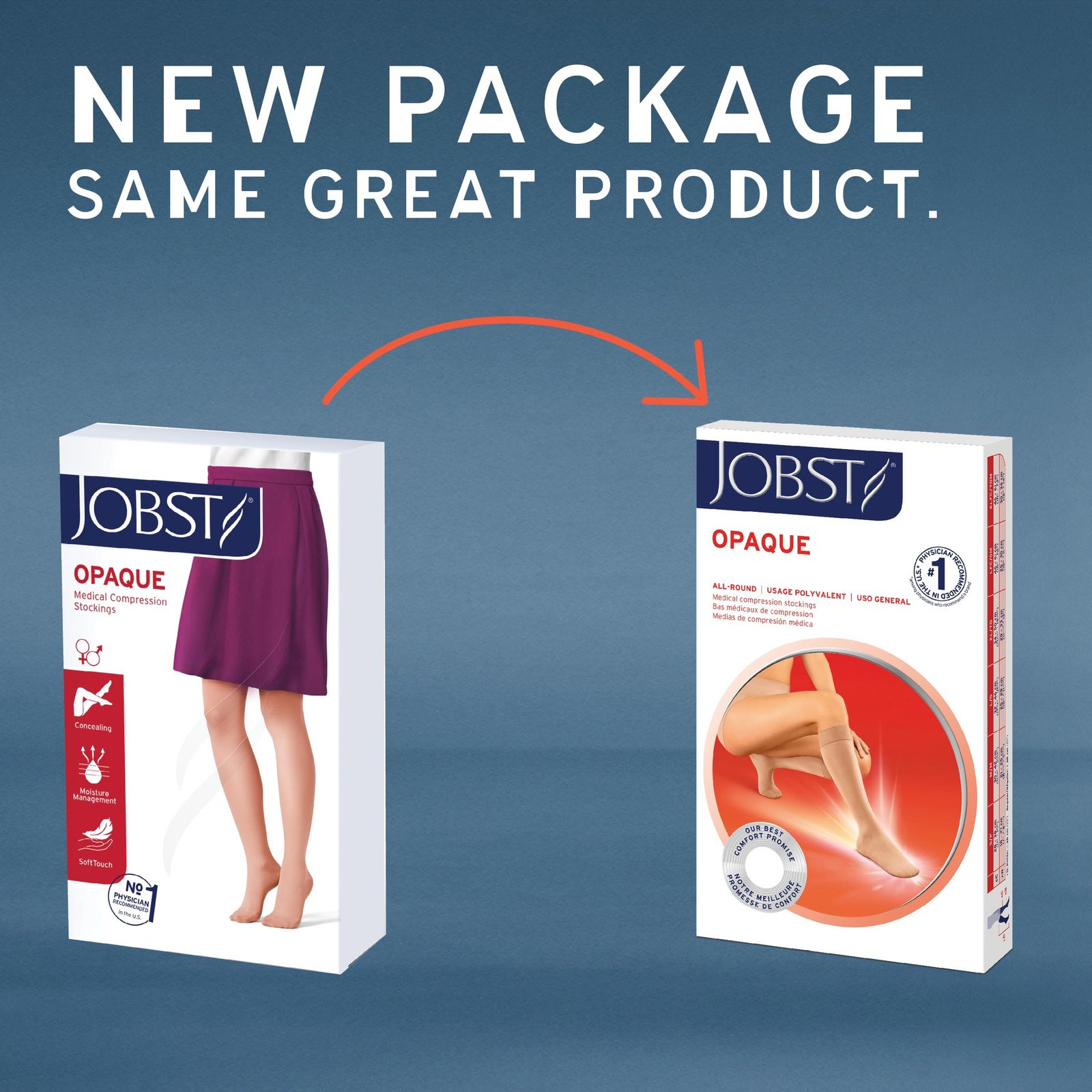 JOBST 115202 Opaque Compression Stocking, Knee High, Large, Classic Black