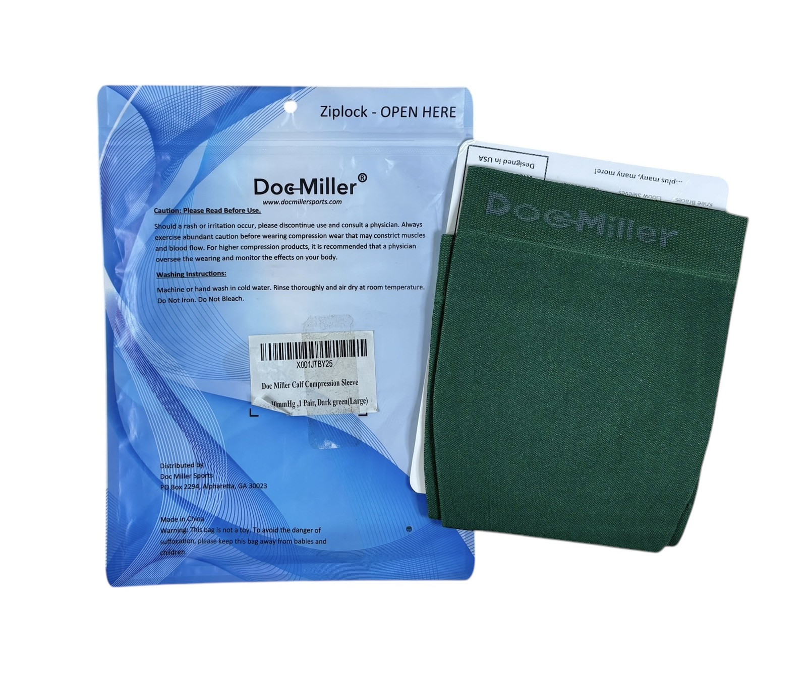 Doc Miller Leg Calf Compression Sleeves Recovery Varicose Veins 20-30mmHg Large