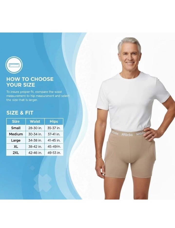 NYOrtho ULTRA Hip Protector-9962-Small Shorts-Waist 26-30″-Hip 33-37″-Nude Skin