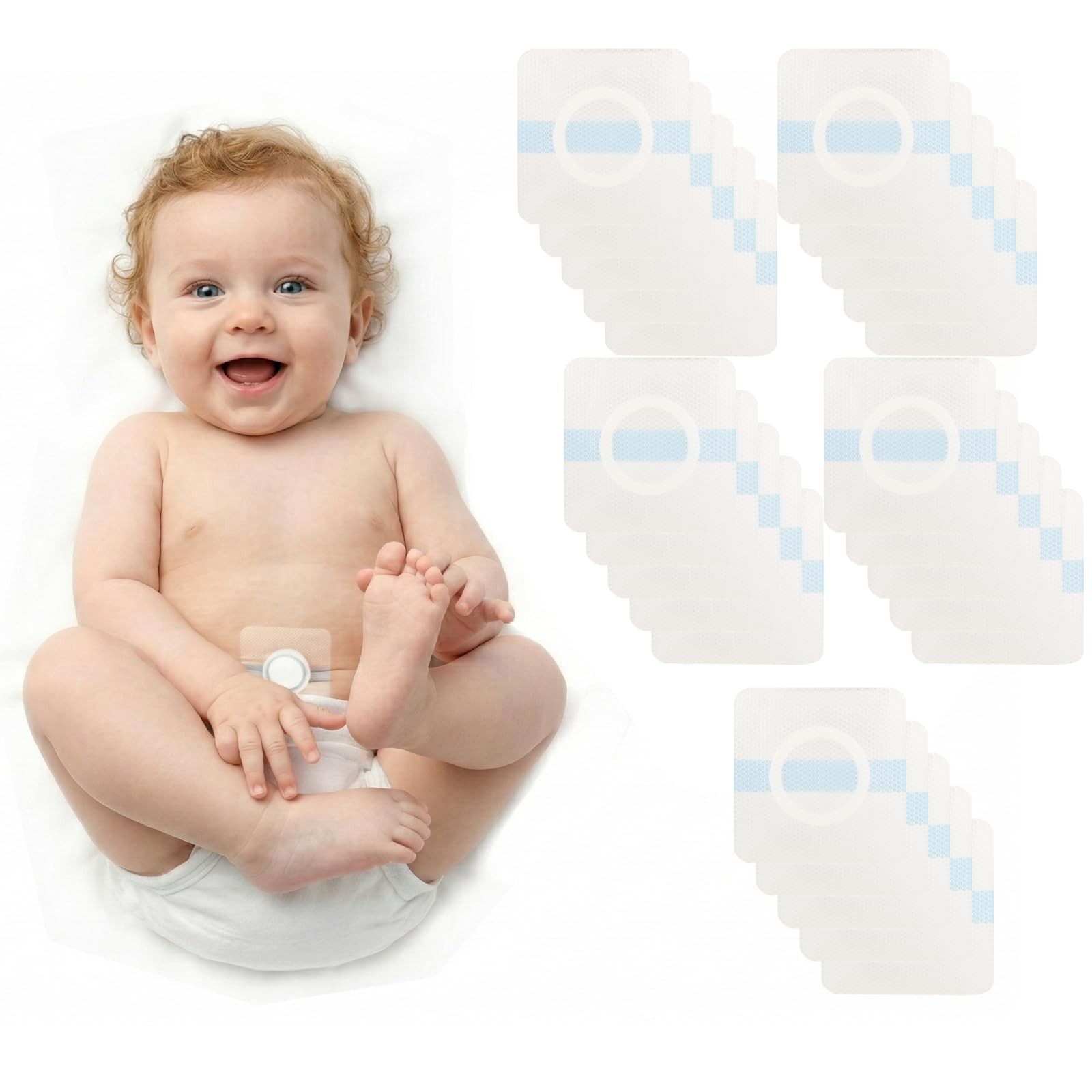 QCWN 25 Pcs Baby Belly Button Patches for Umbilical Hernia Waterproof Newborn…