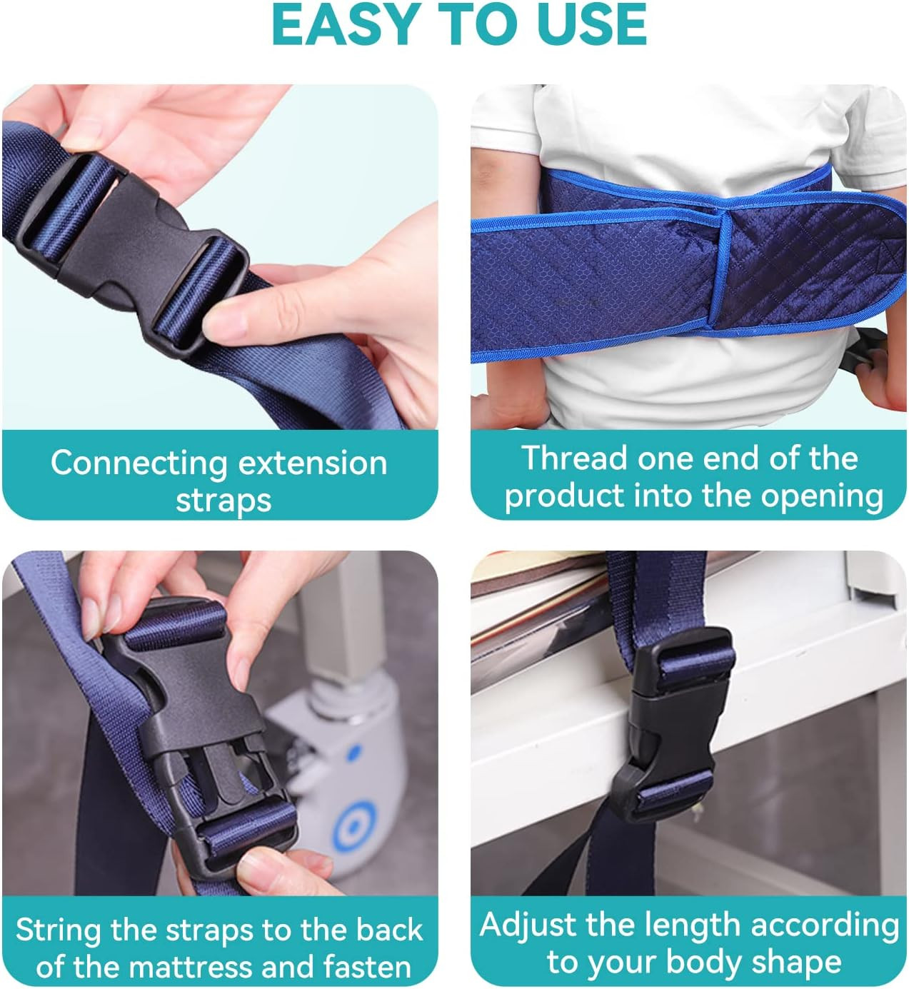 Bed Restraint Strap for Elderly 201Inch, Anti-Fall Waist Belt for Patient, Medic