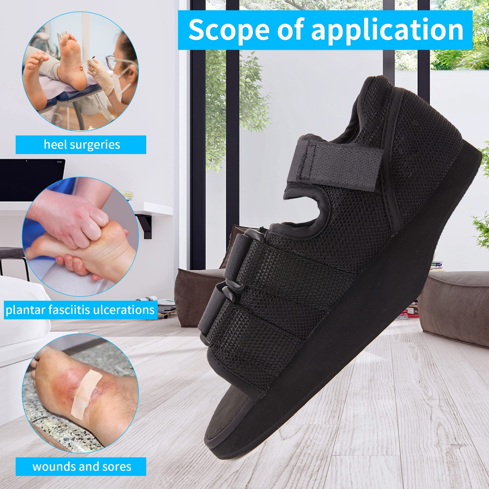 Post-op Shoes Heel Wedge Healing Shoe Lightweight Heel Orthopedic Foot Brace …