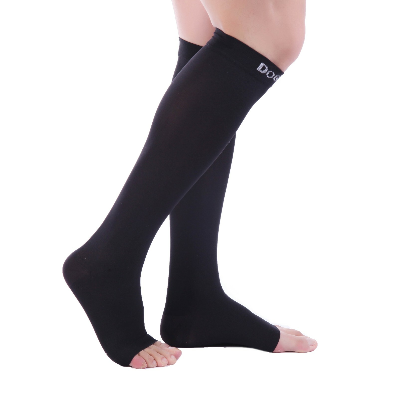 Doc Miller Open Toe Socks Compression Stockings 2030mmHg Sleeves Varicose Pain