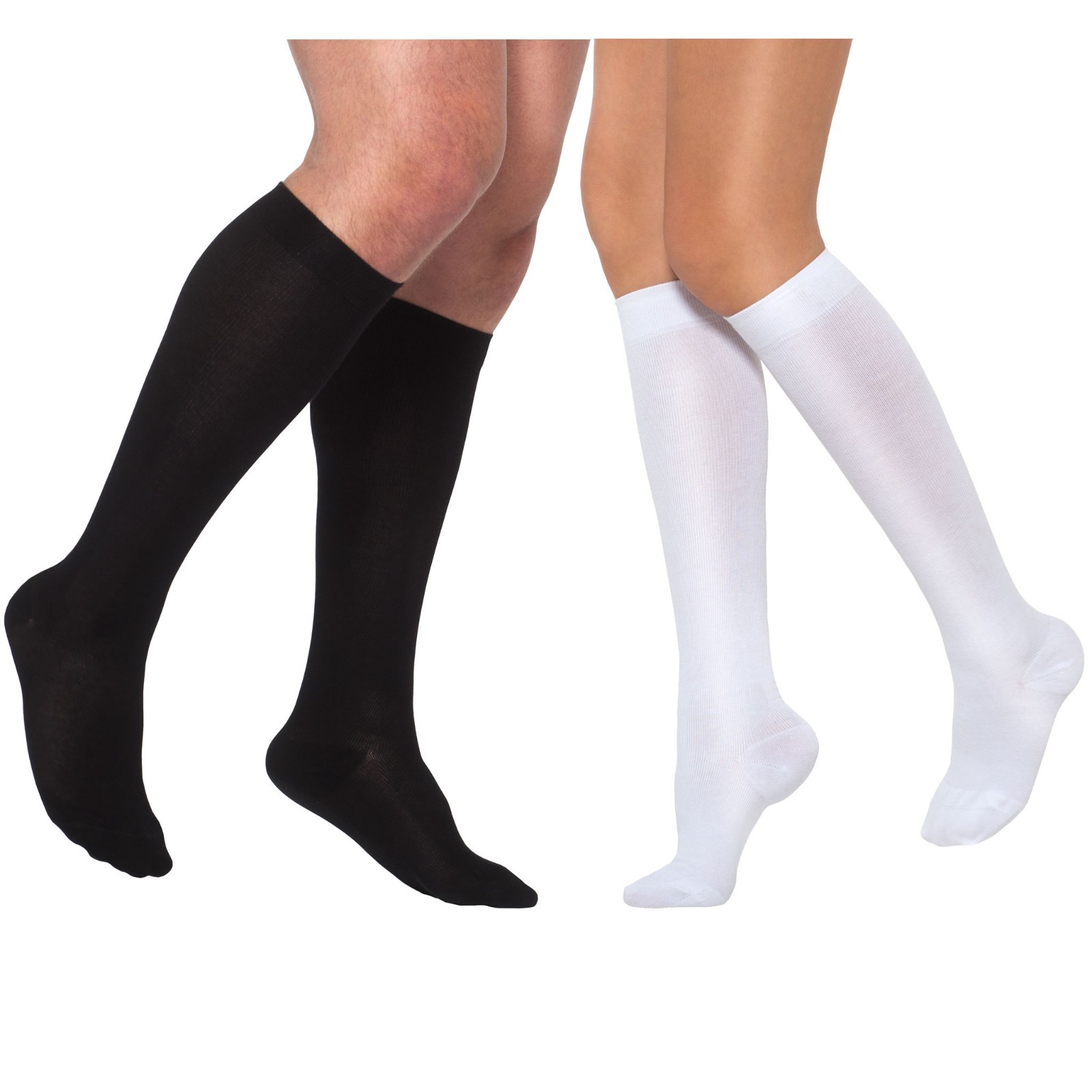 Cotton Compression Socks 15-20 (EU 18-22) mmHg Support Stockings for Men & Women